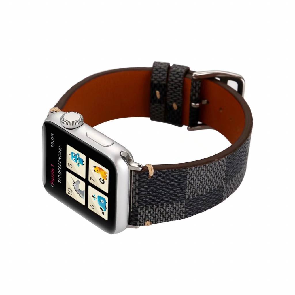 Apple Watch gitter Lederarmband - schwarz