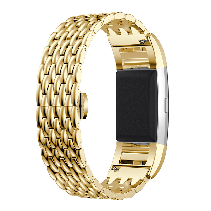 Fitbit Charge 3 & 4 stahl drache Gliederarmband - gold