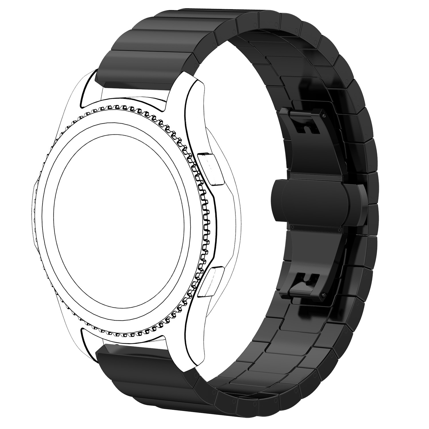 Samsung Galaxy Watch Stahlgliederarmband - schwarz