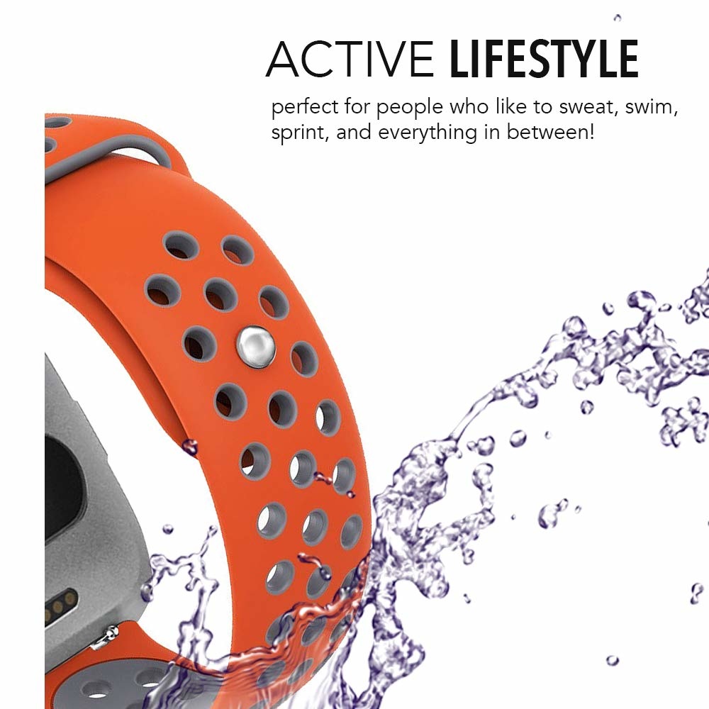 Fitbit Versa Doppel Sportarmband - orange grau