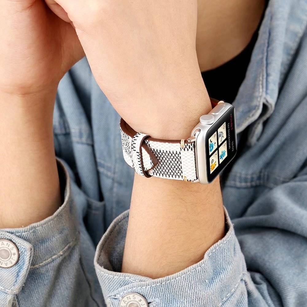 Apple Watch gitter Lederarmband - weiß