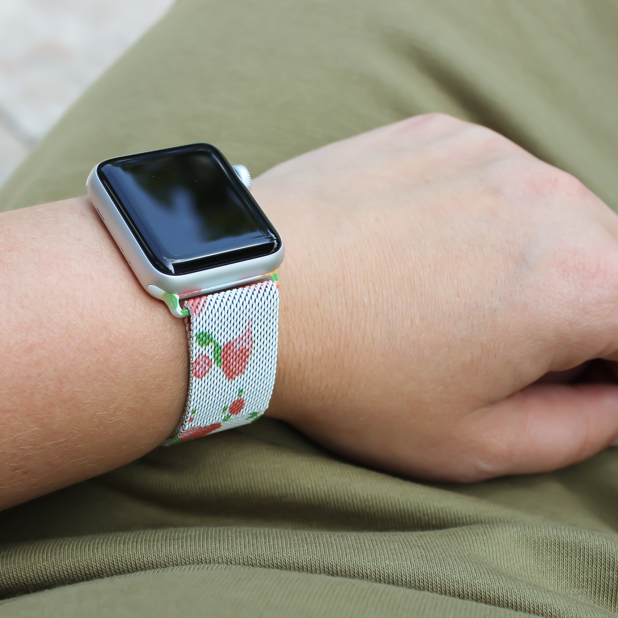 Apple Watch Milanaise Armband - Pfingstrose