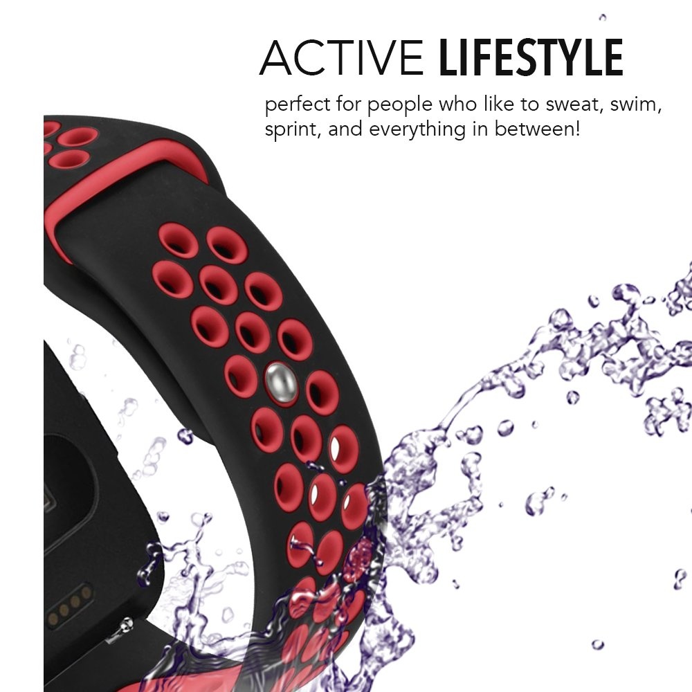 Fitbit Versa Doppel Sportarmband - schwarz rot