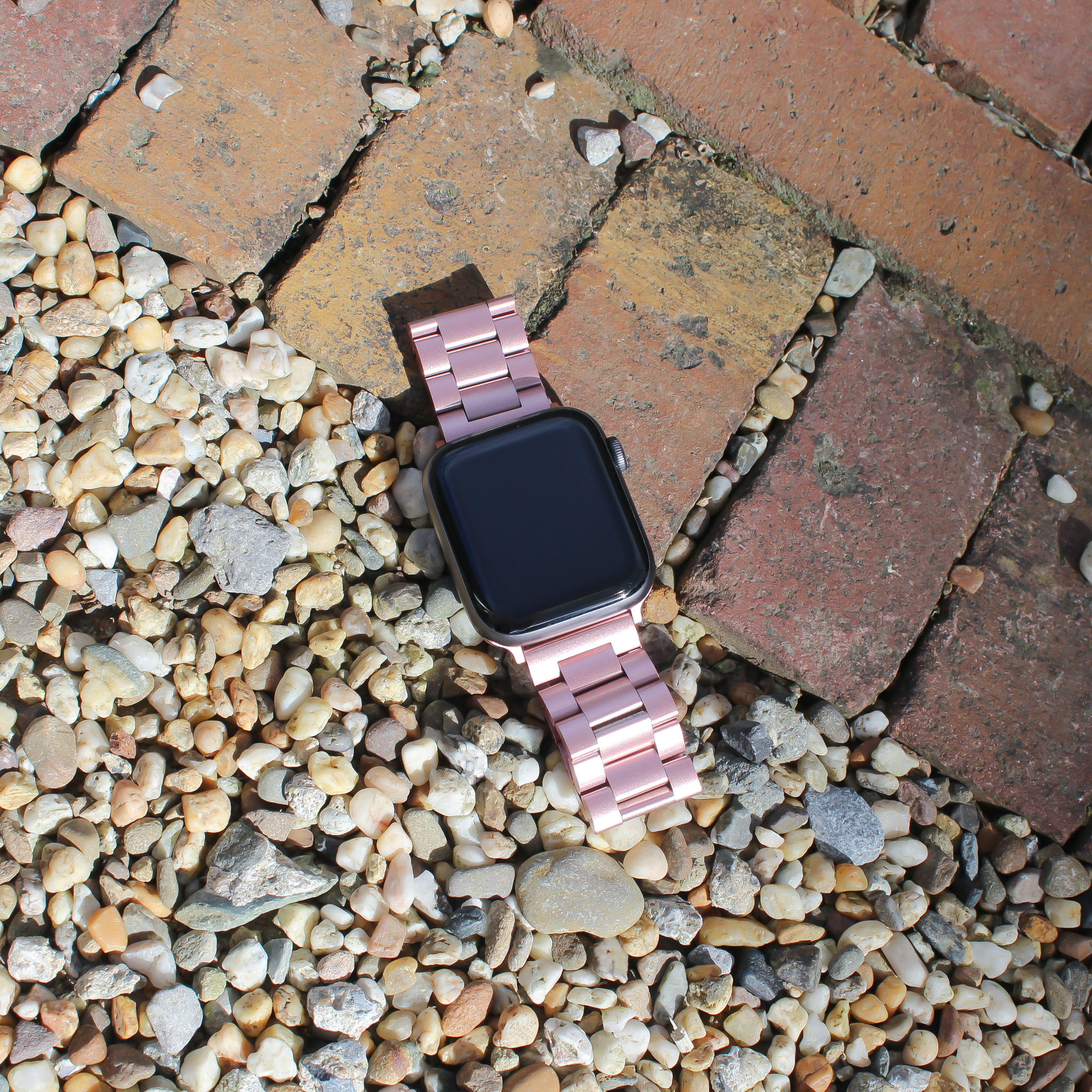 Apple Watch Perlen stahl Gliederarmband - rosa rot
