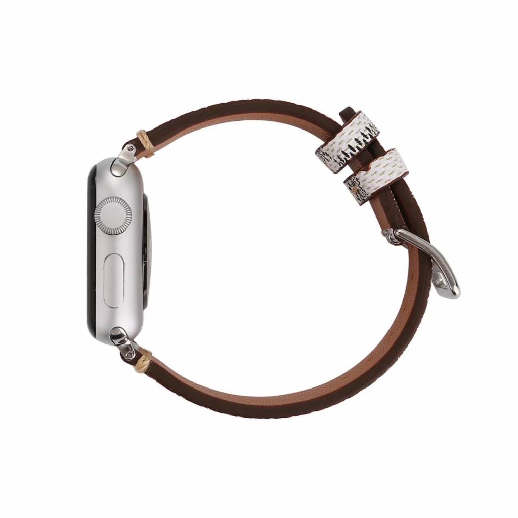 Apple Watch gitter Lederarmband - weiß