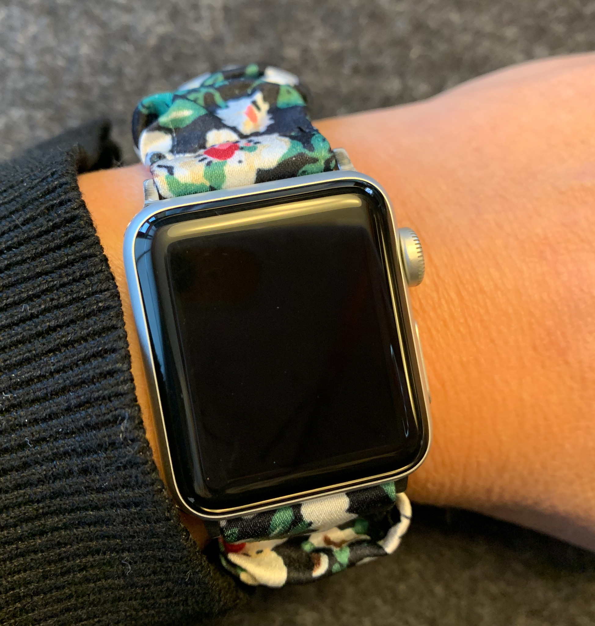 Apple Watch Nylon Scrunchie Armband - Blumen