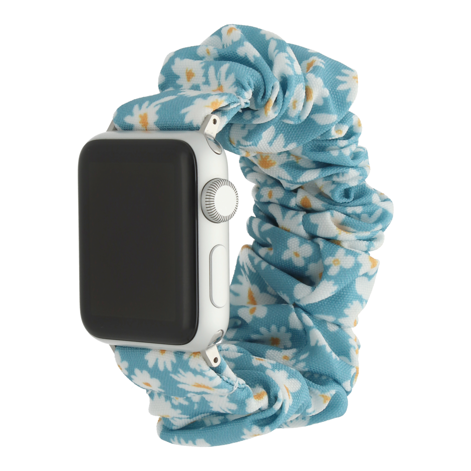  Apple Watch Nylon Scrunchie Armband - Blumen blau