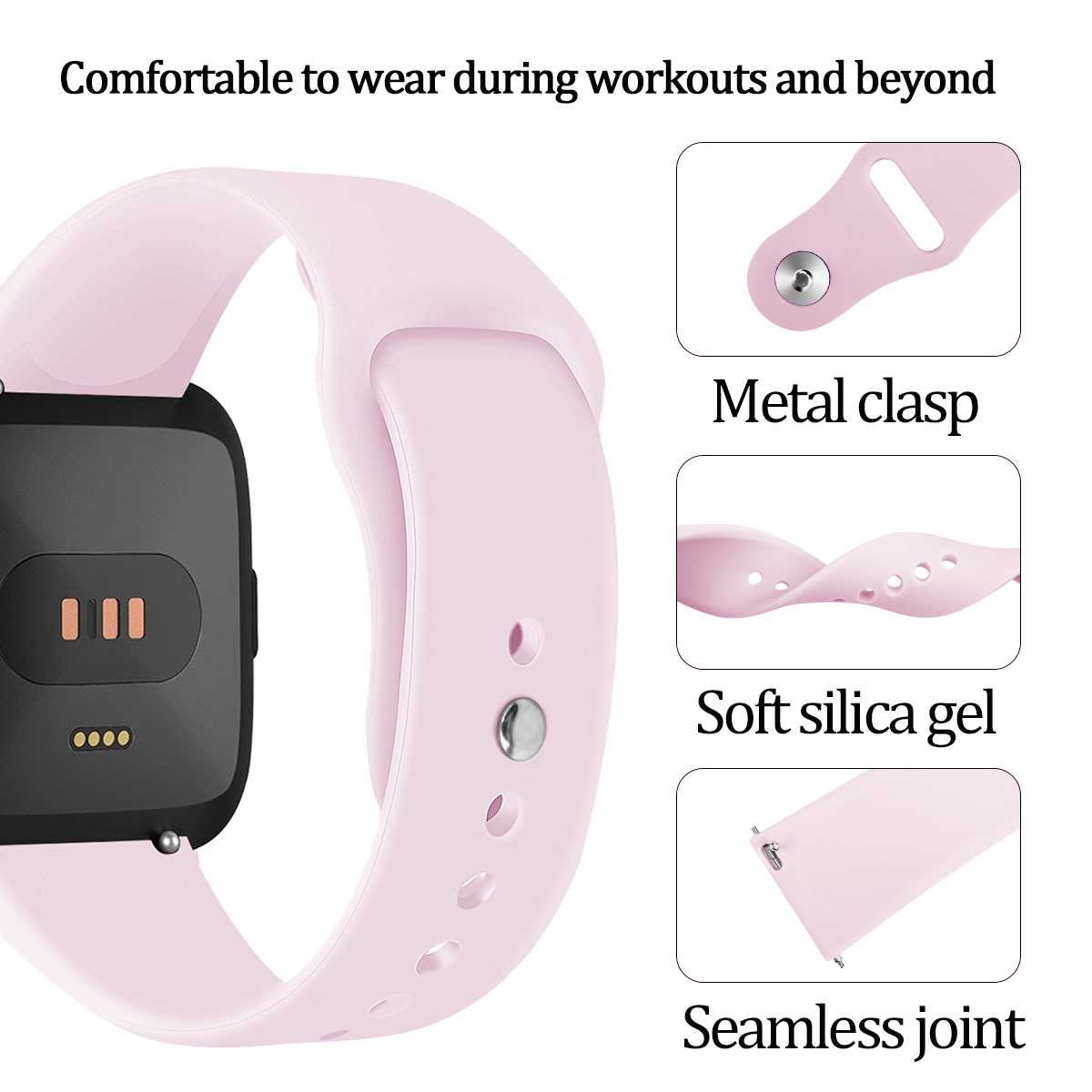 Fitbit Versa Silikon-Sportarmband - rosa