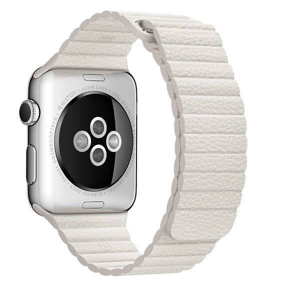Apple Watch gerippter Lederarmband - weiß