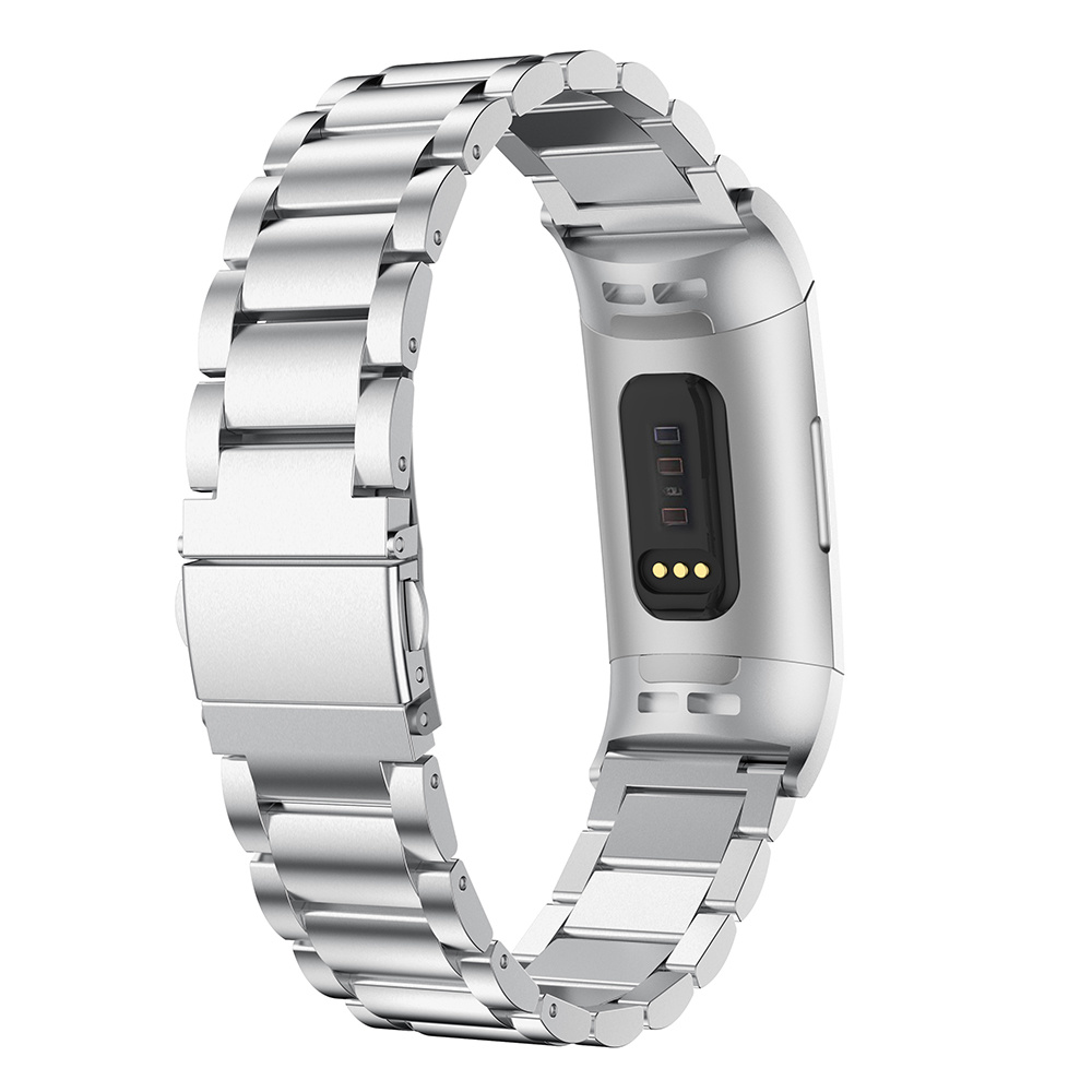 Fitbit Charge 3 & 4 Perlen stahl Gliederarmband - silber