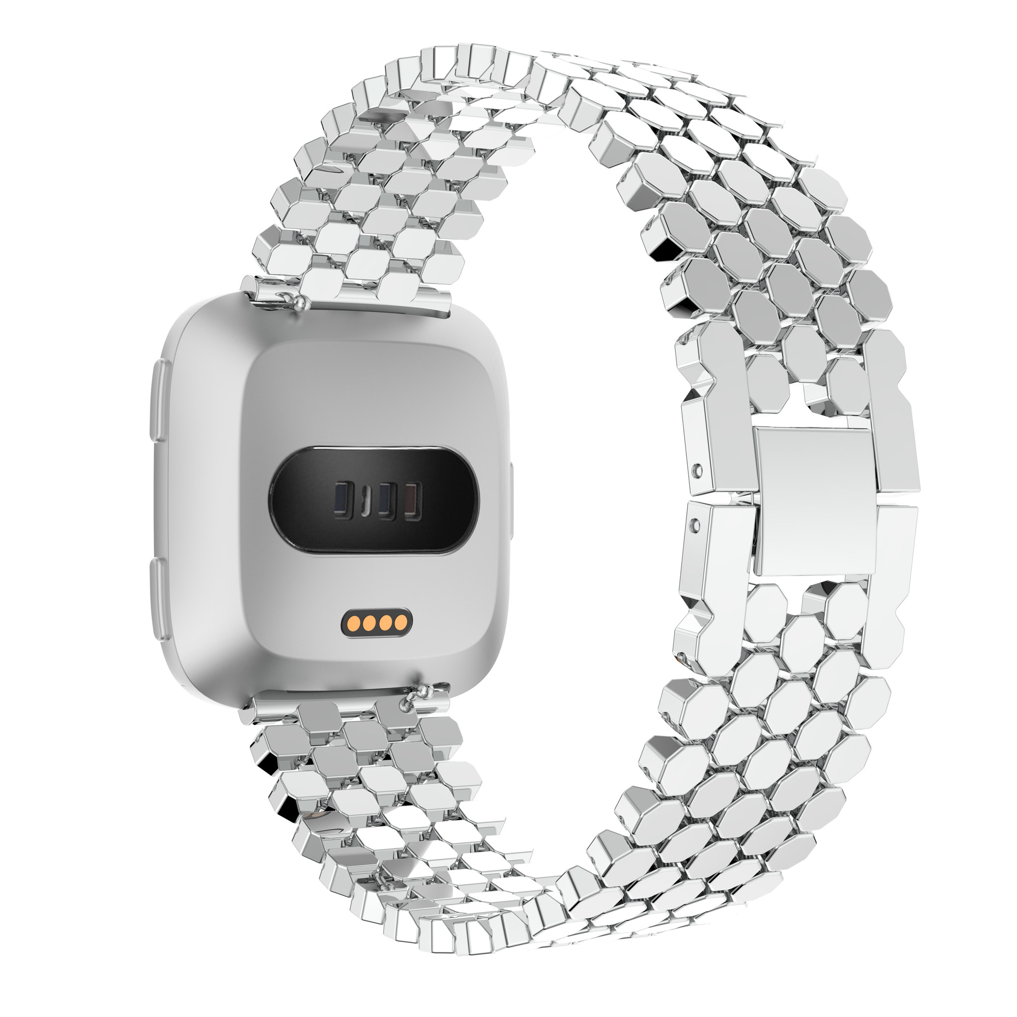 Fitbit Versa Fisch stahl Gliederarmband - silber