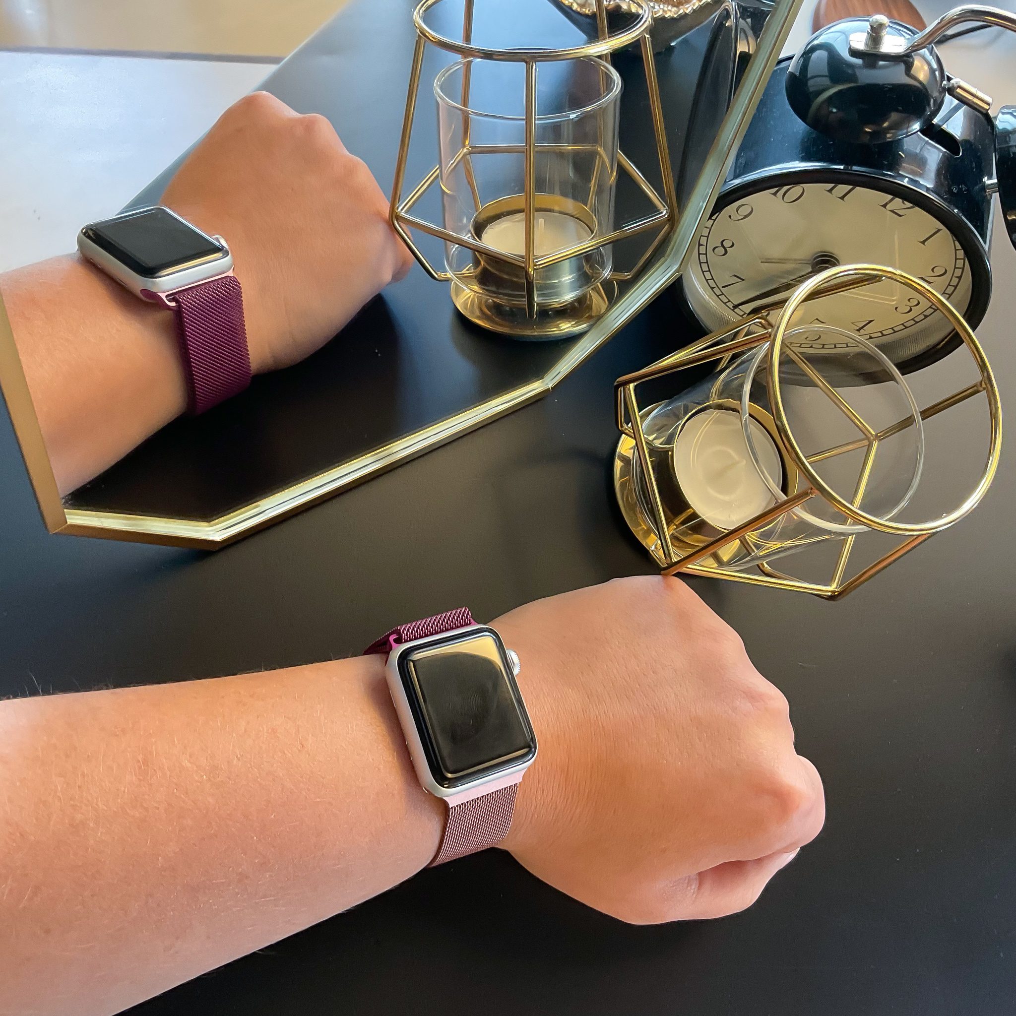 Apple Watch Milanaise Armband - rosa rot lila