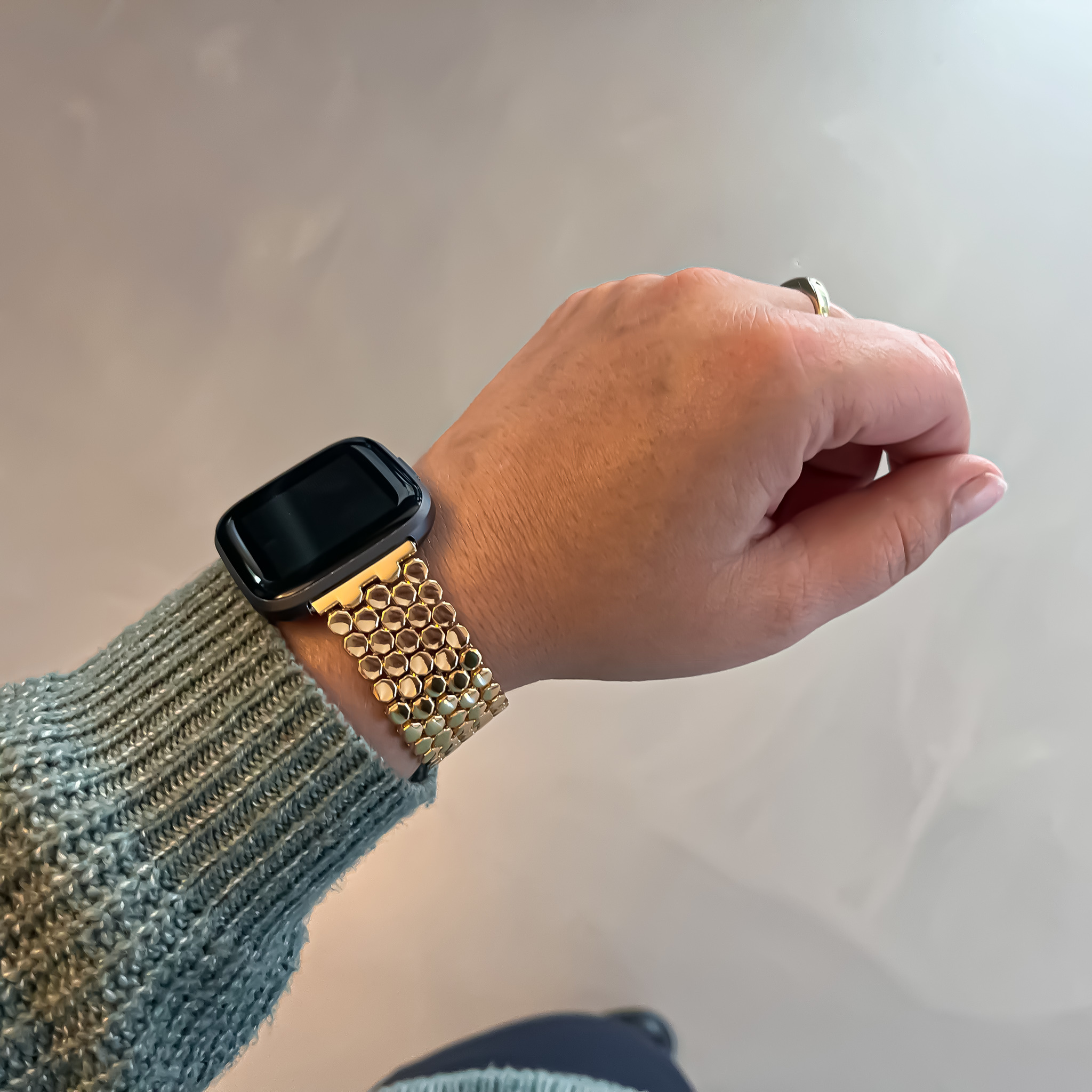 Fitbit Versa Fisch stahl Gliederarmband - gold