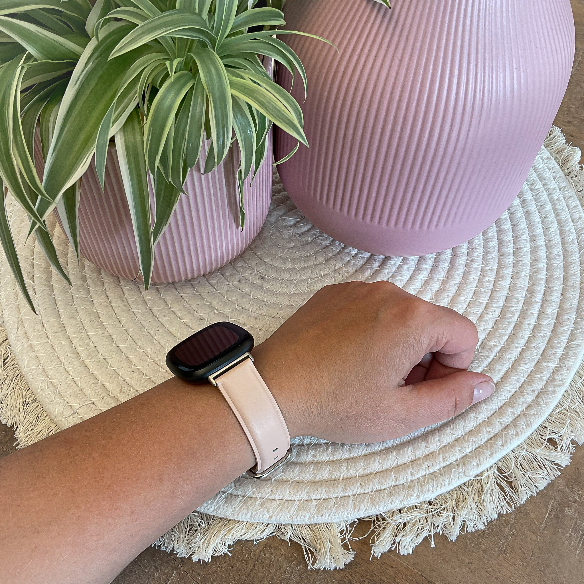 Fitbit Versa 3 / Sense Lederband - rosa