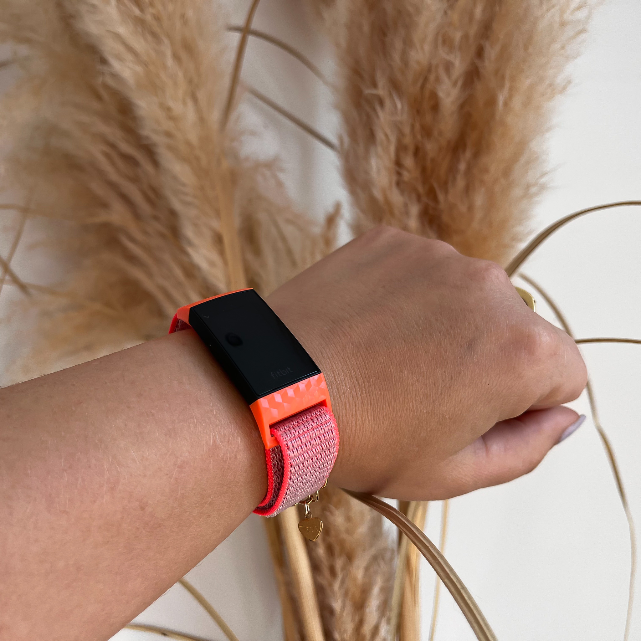 Fitbit Charge 3 & 4 Nylon Armband - rosa