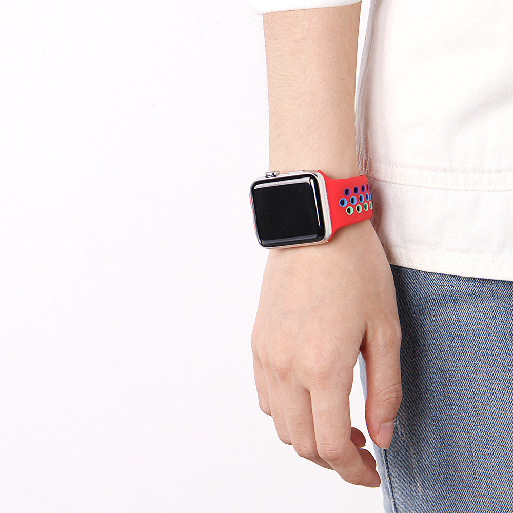 Apple Watch Doppel Sportarmband - buntes Rot
