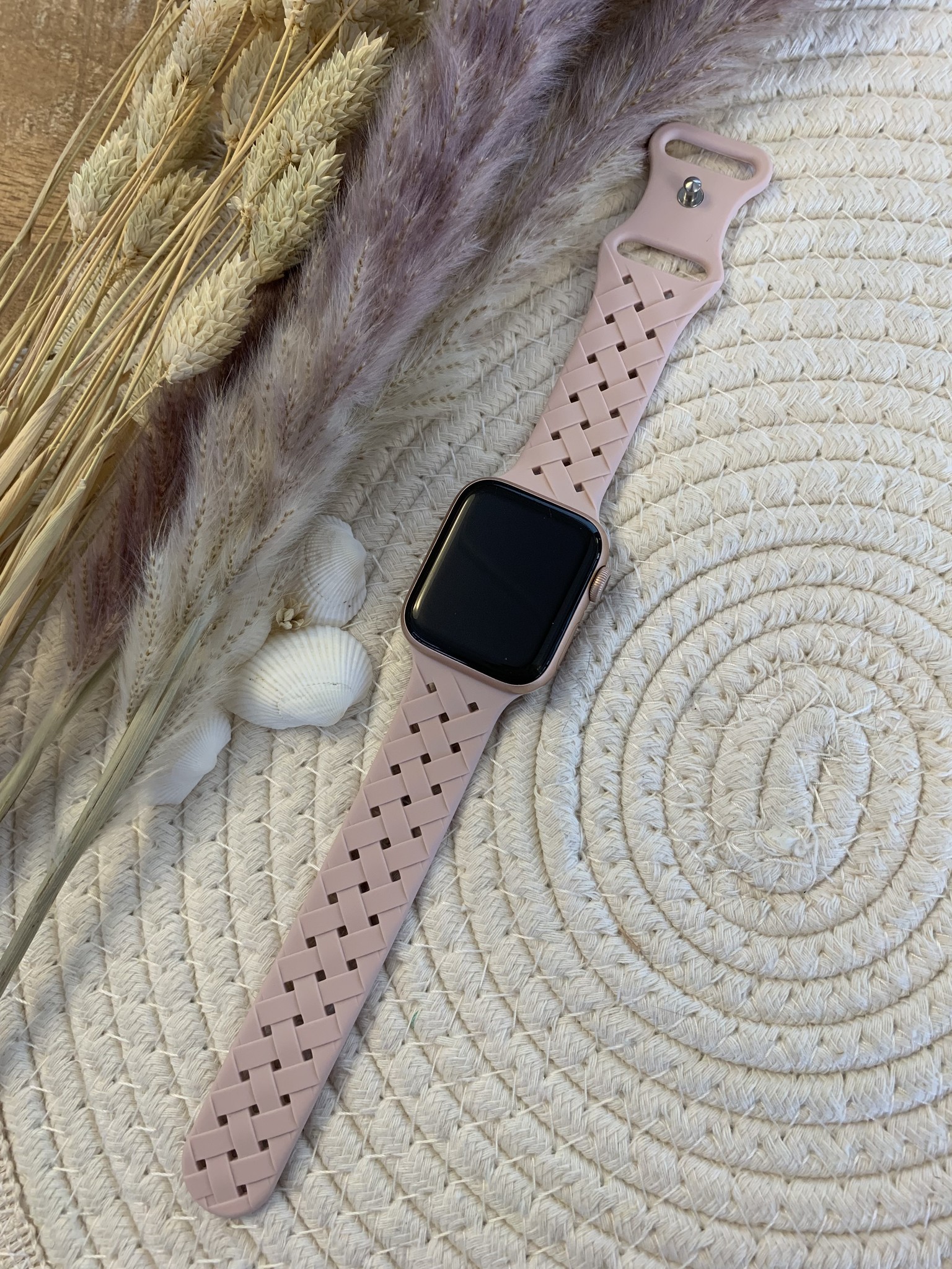 Apple Watch geflochtenes Sportarmband - rosa Sand