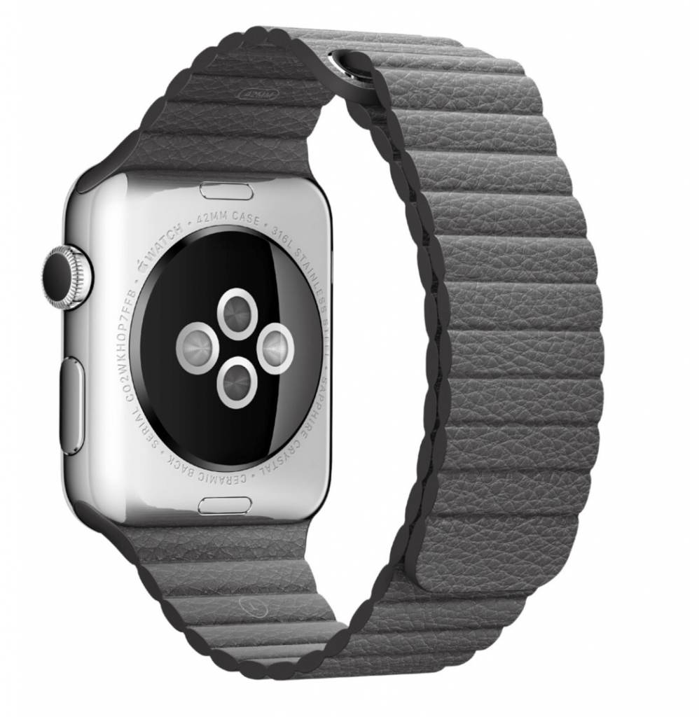 Apple Watch gerippter Lederarmband - grau
