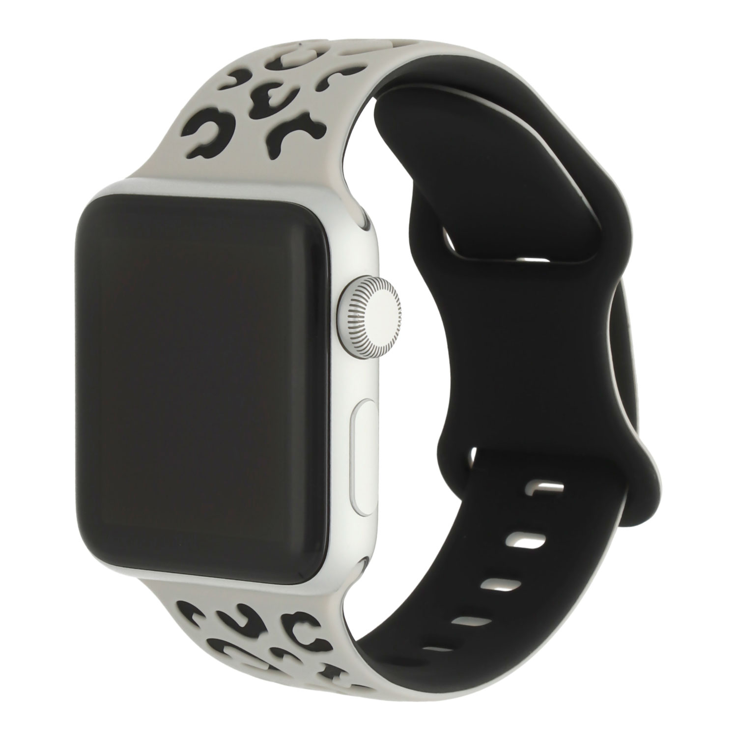 Apple Watch Silikon Leopard Wild Armband - Polarstern Schwarz