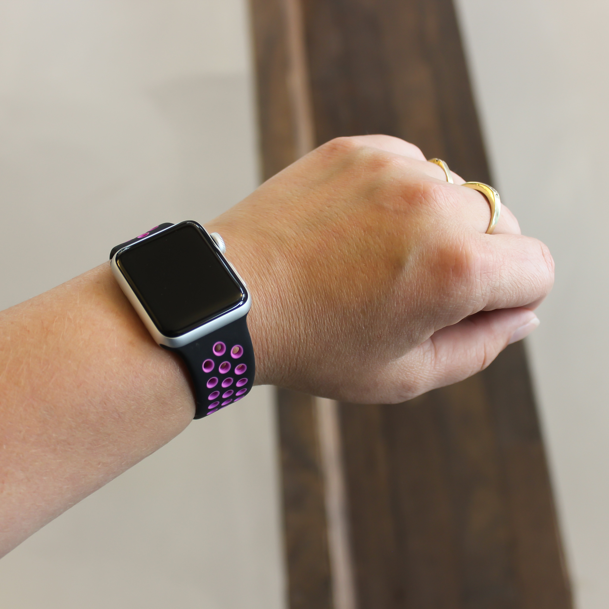 Apple Watch Doppel Sportarmband - schwarz lila