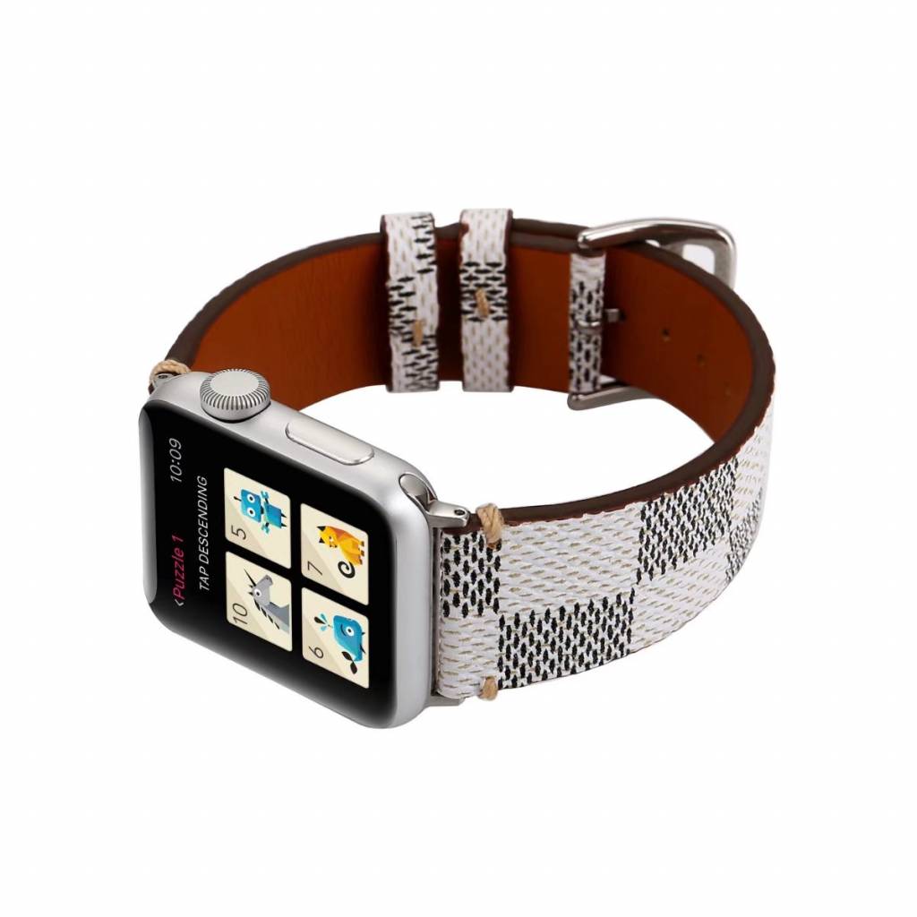 Apple Watch gitter Lederarmband - weiß