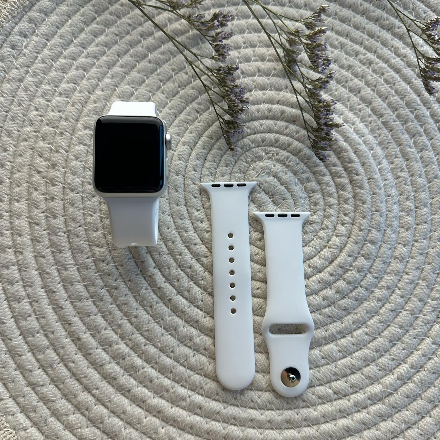 Apple Watch Sportarmband weiB