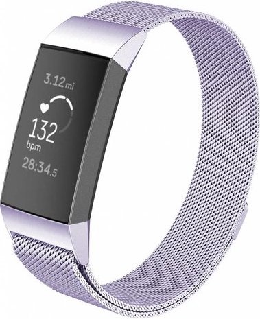 Fitbit Charge 3 & 4 Milanaise Armband - lavendel