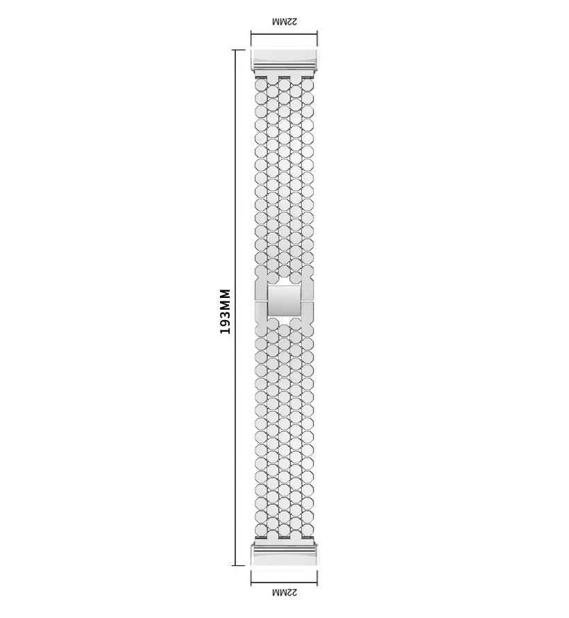 Fitbit Versa 3 / Sense Fisch stahl Gliederarmband - silber