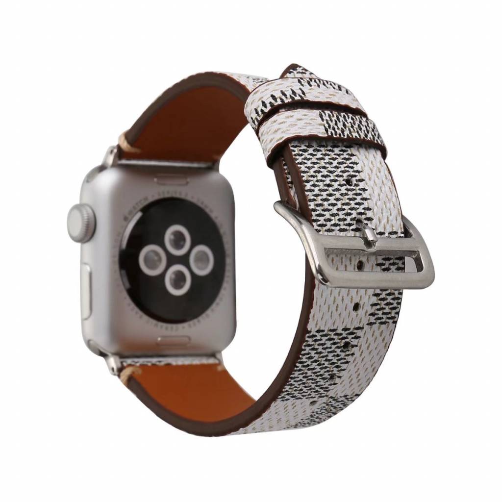 Apple Watch gitter Lederarmband - weiß