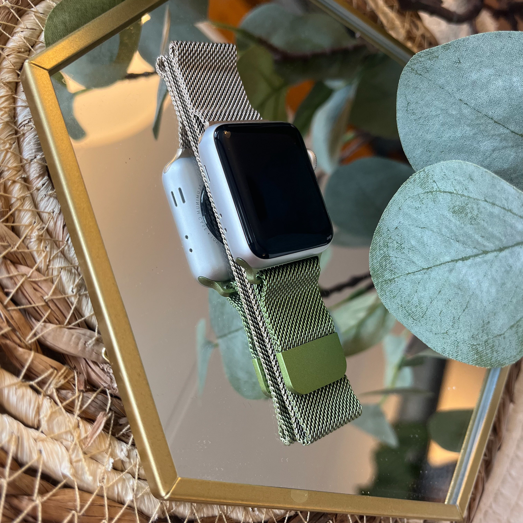 Apple Watch Milanaise Armband - champagne green