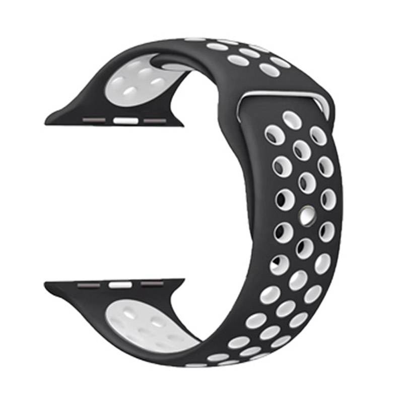 Apple Watch Doppel Sportarmband - schwarz und weiß