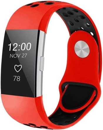 Fitbit Charge 2 Doppel Sportarmband - rot schwarz