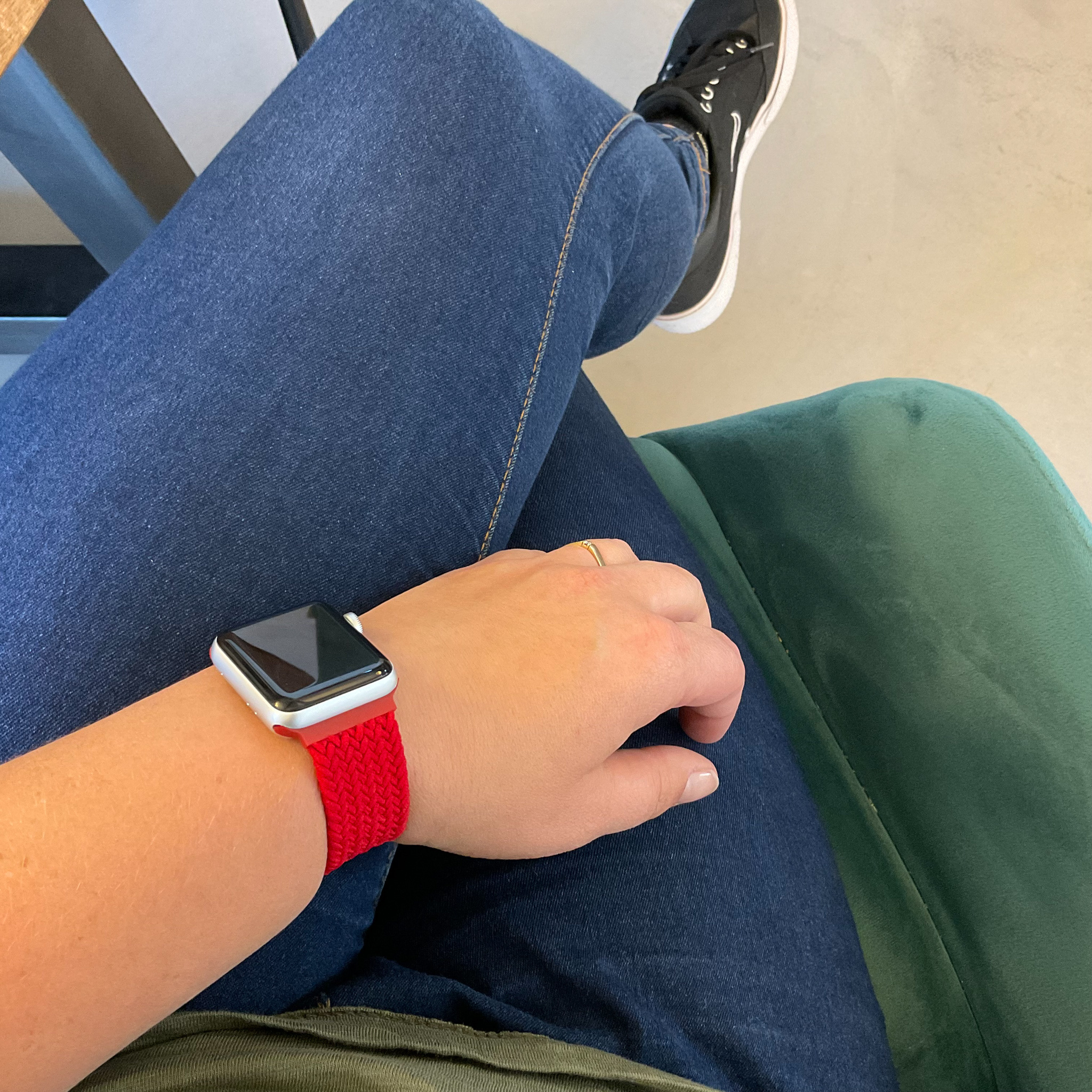 Apple Watch Nylon Geflochtenes Solo Loop - rot