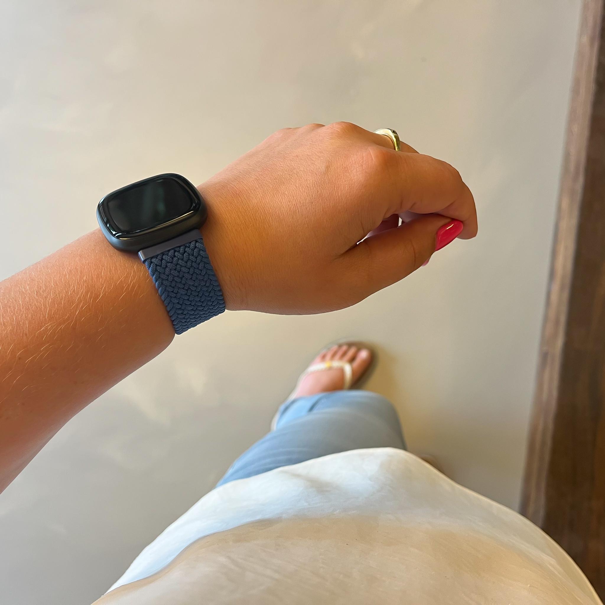 Fitbit Versa 3 / Sense Nylon Geflochtenes Solo Loop - atlantikblau