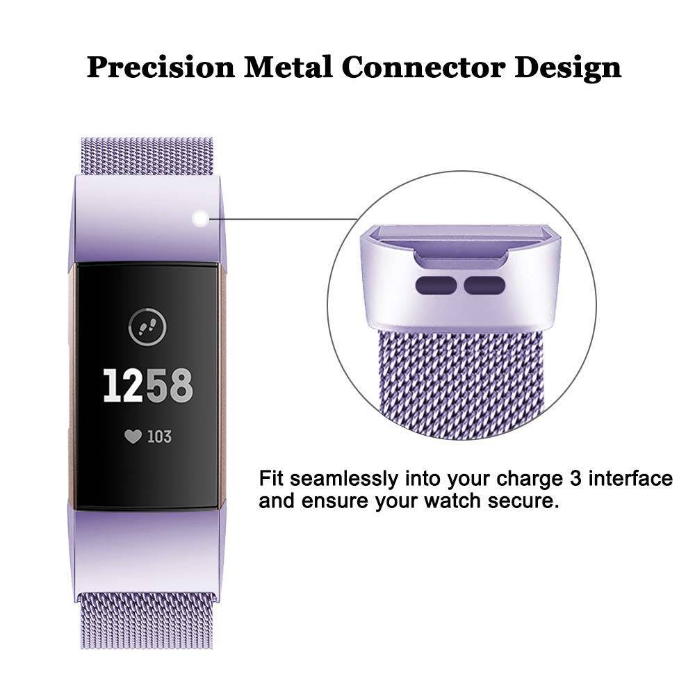 Fitbit Charge 3 & 4 Milanaise Armband - lavendel