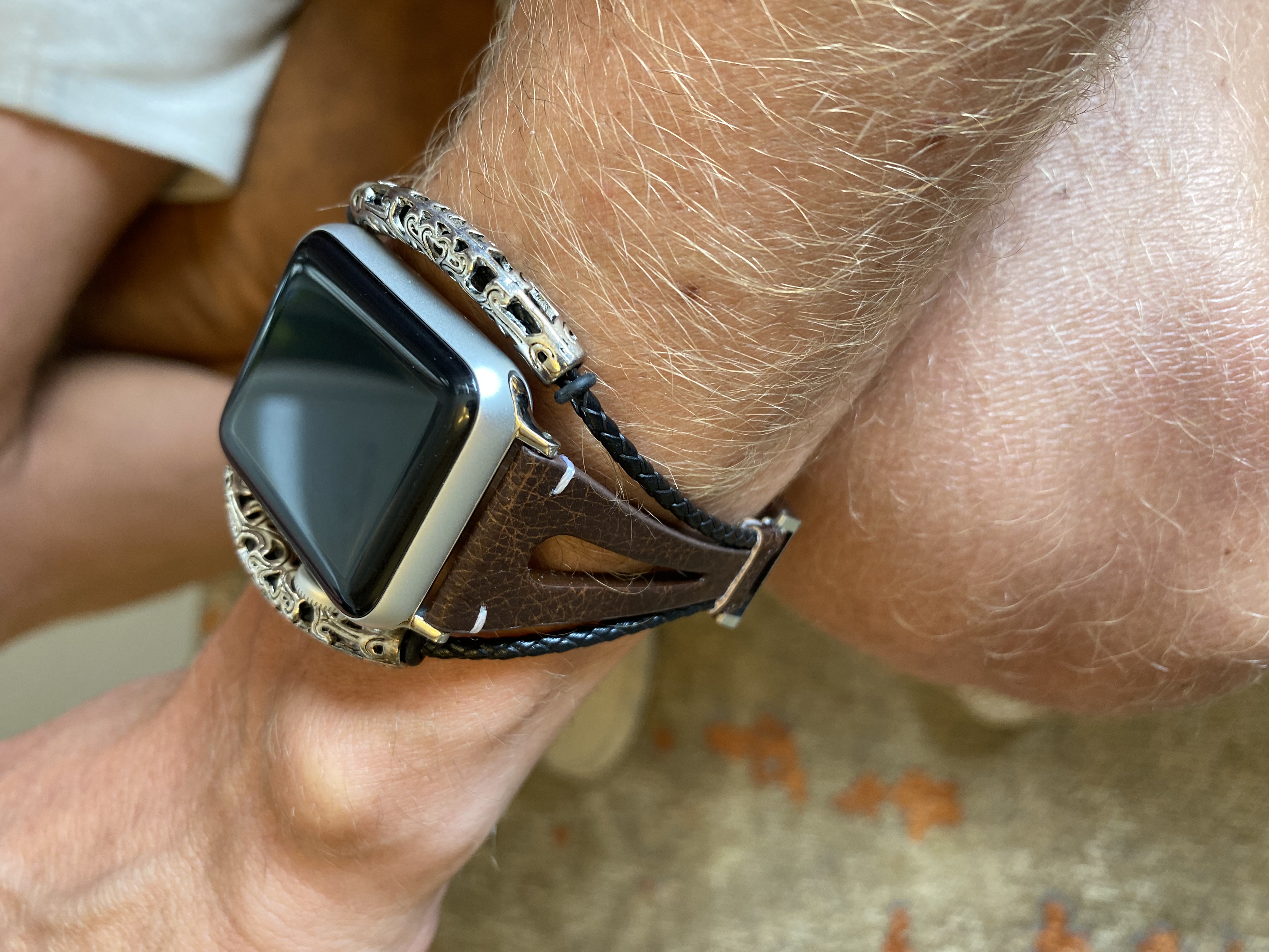 Apple Watch schmuck robust Lederarmband - dunkelbraun