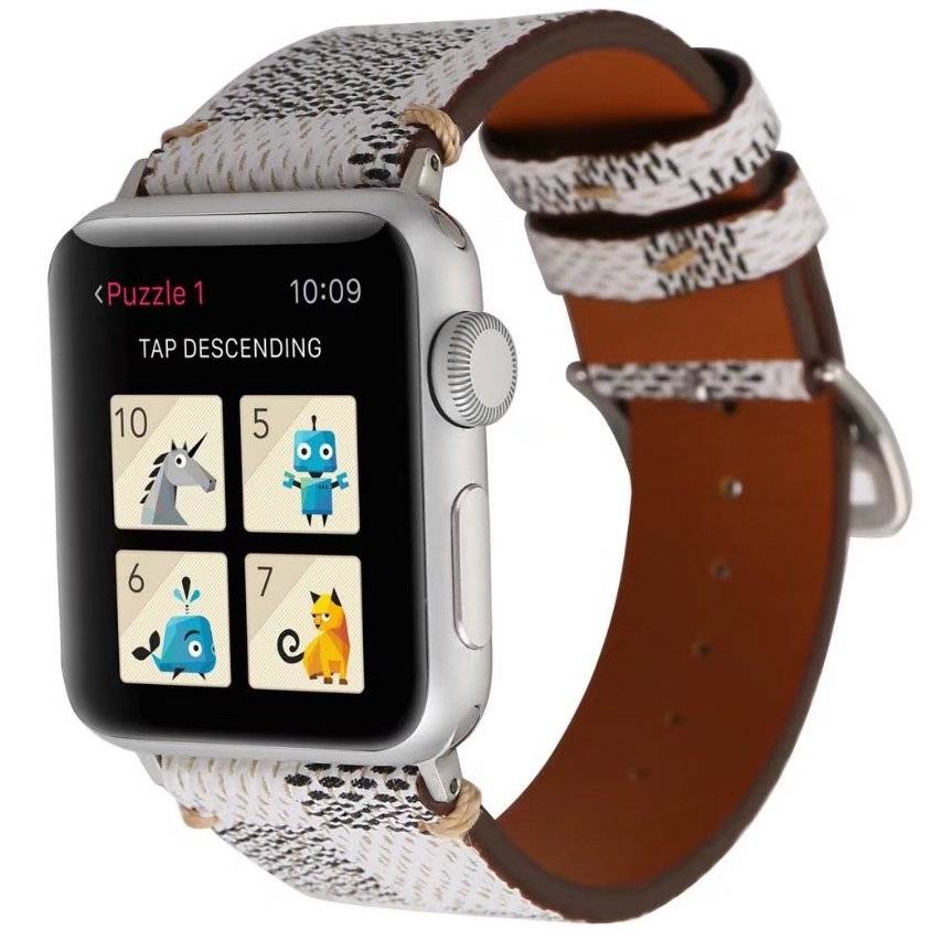 Apple Watch gitter Lederarmband - weiß