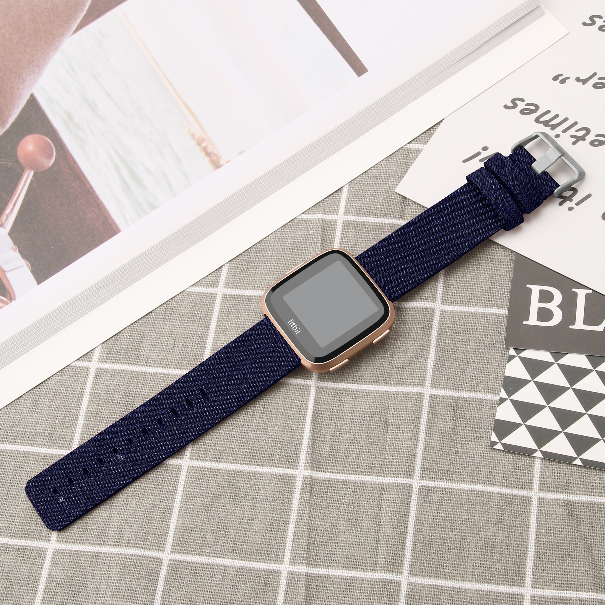 Fitbit Versa Nylon Schnallenband - blau