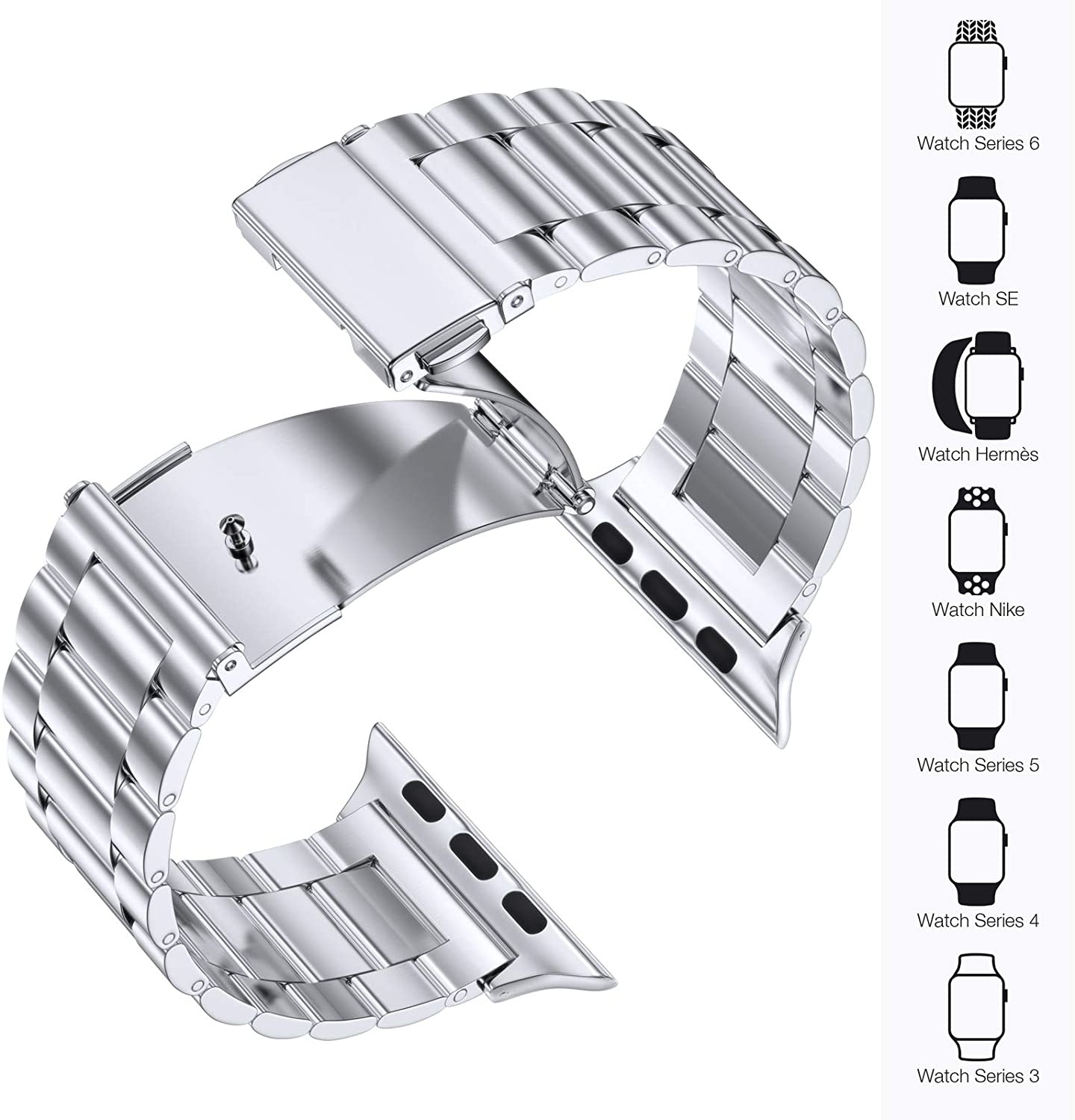 Apple Watch Perlen stahl Gliederarmband - Silber