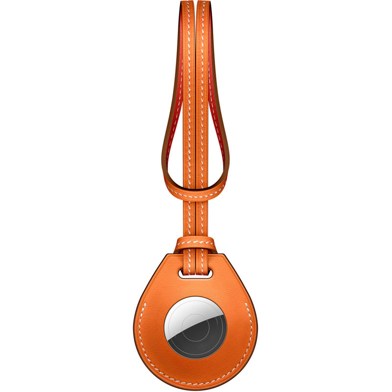 AirTag lederschlaufen-Schlüsselanhänger - orange
