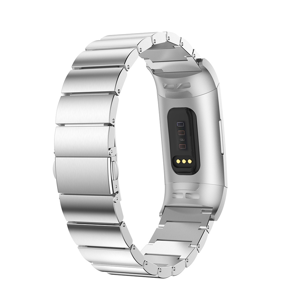 Fitbit Charge 3 & 4 Stahlgliederarmband - silber