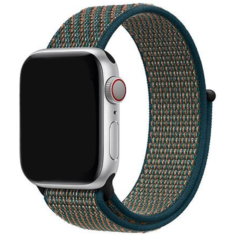 Apple Watch Nylon Sport Loop - hyperkarminrot neptungrün