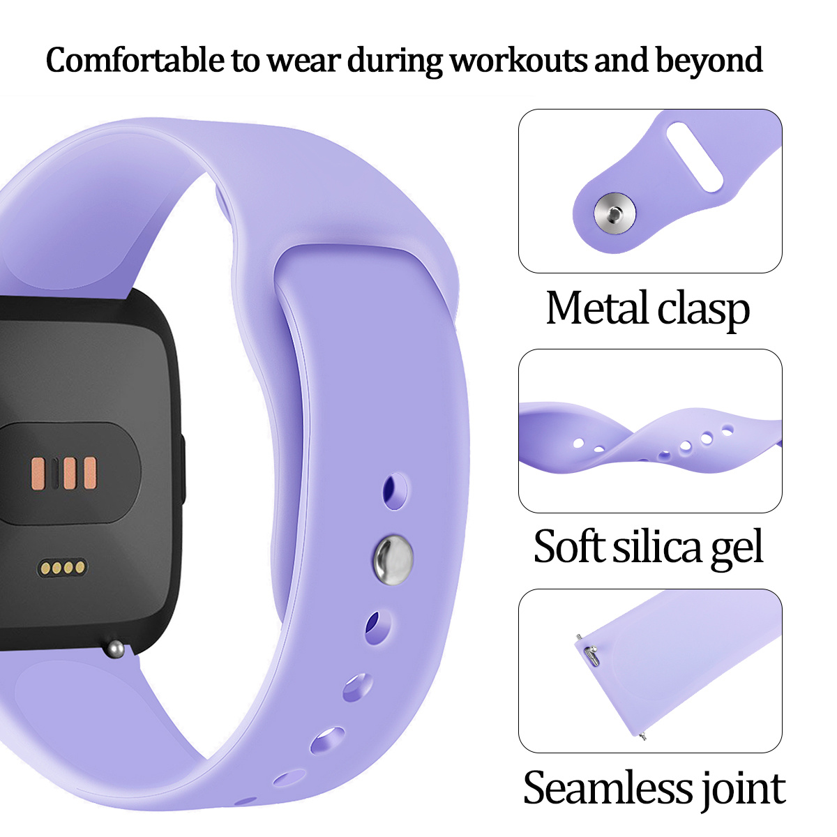 Fitbit Versa Silikon-Sportarmband - hell lila