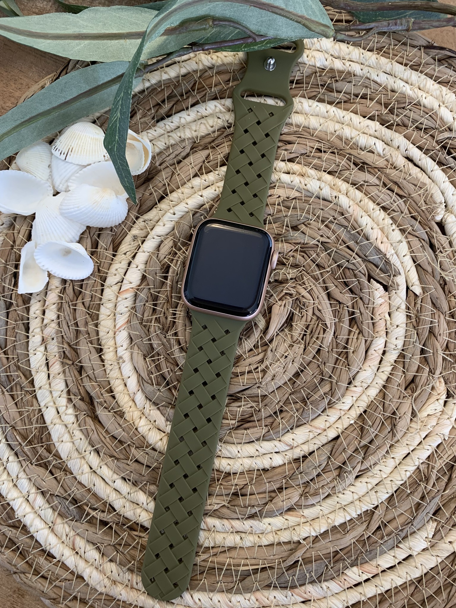 Apple Watch geflochtenes Sportarmband - olivgrün