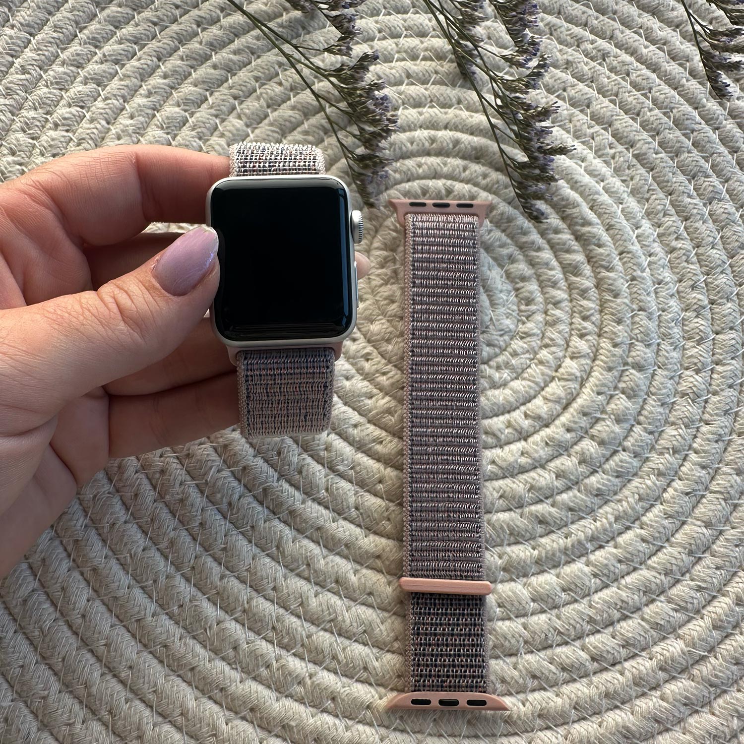 Apple Watch Nylon Sport Loop - rosa Sand