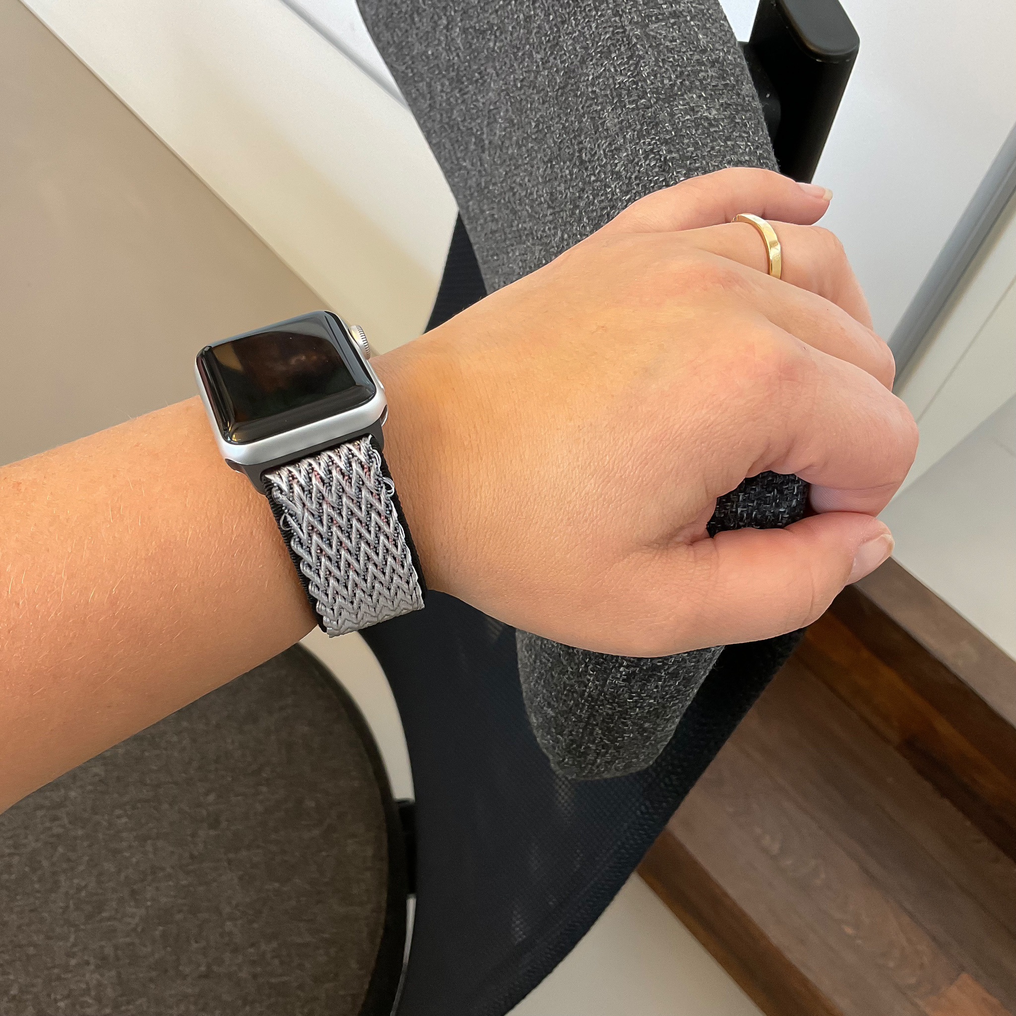 Apple Watch Nylon Solo Loop - Herzschlag blau
