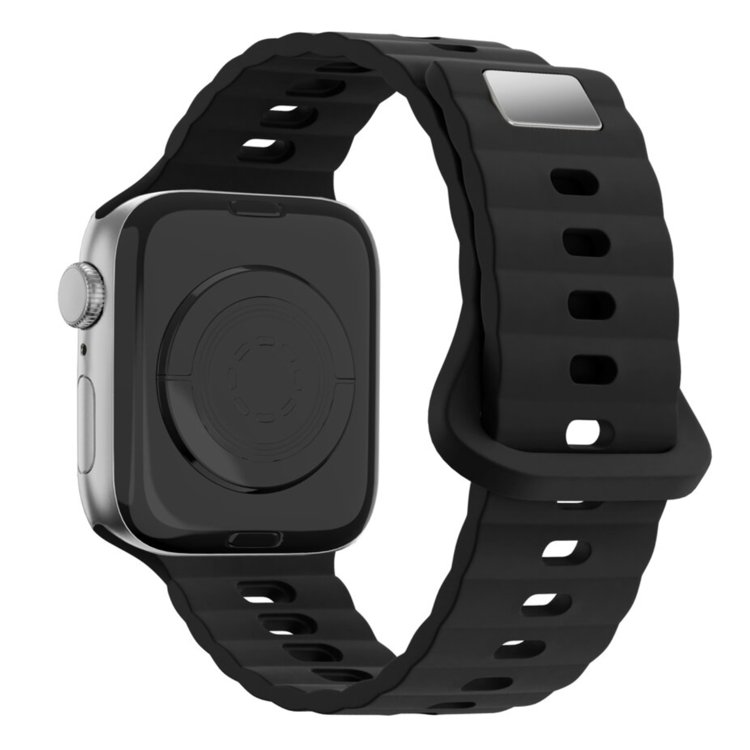 Apple Watch silicone Wave band - Zwart - 7440850316327 - 123watches-2