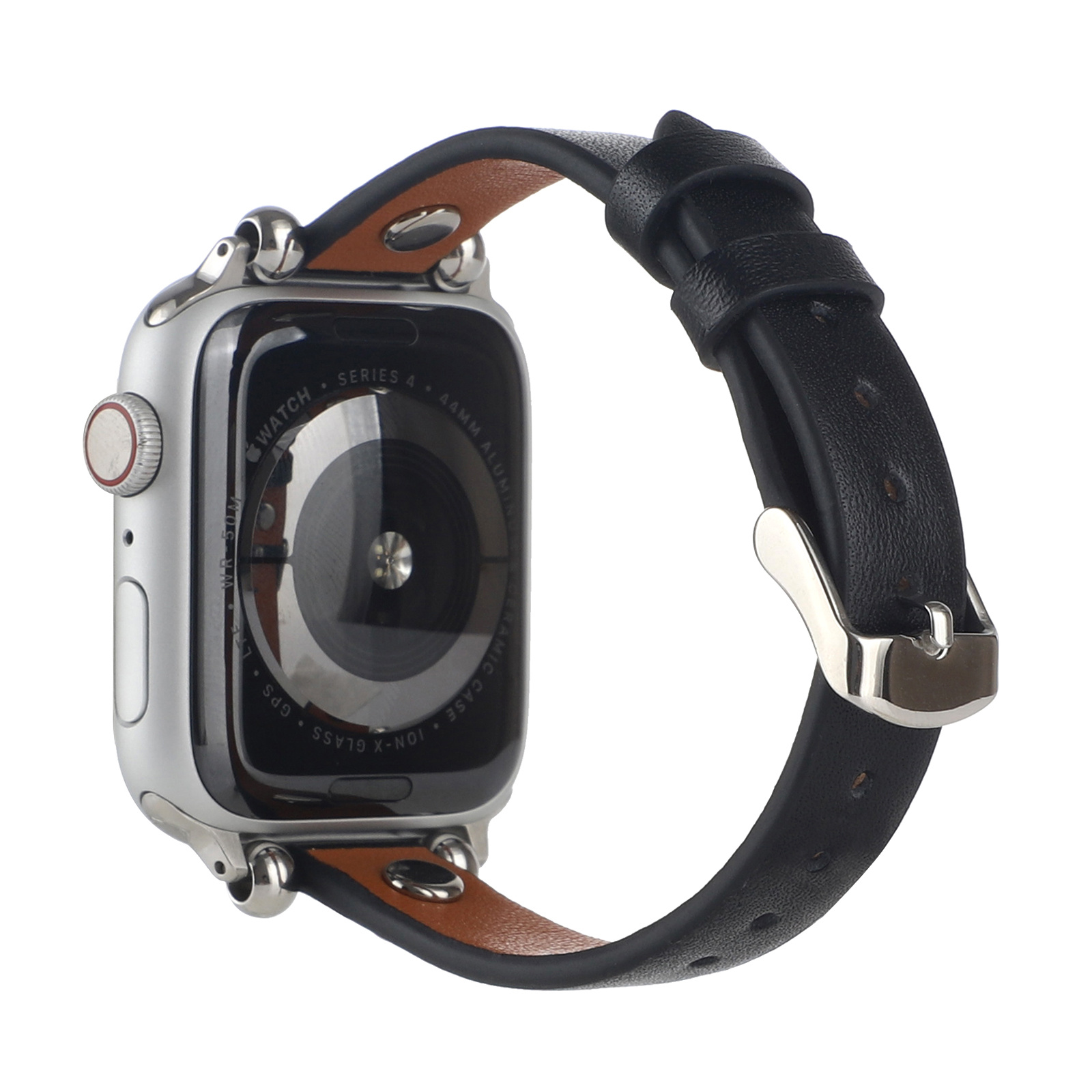 Apple Watch schlankes Lederarmband - schwarz