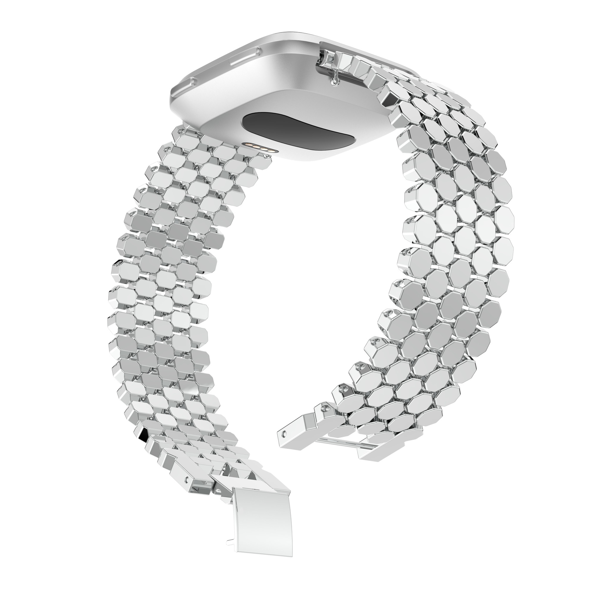 Fitbit Versa Fisch stahl Gliederarmband - silber