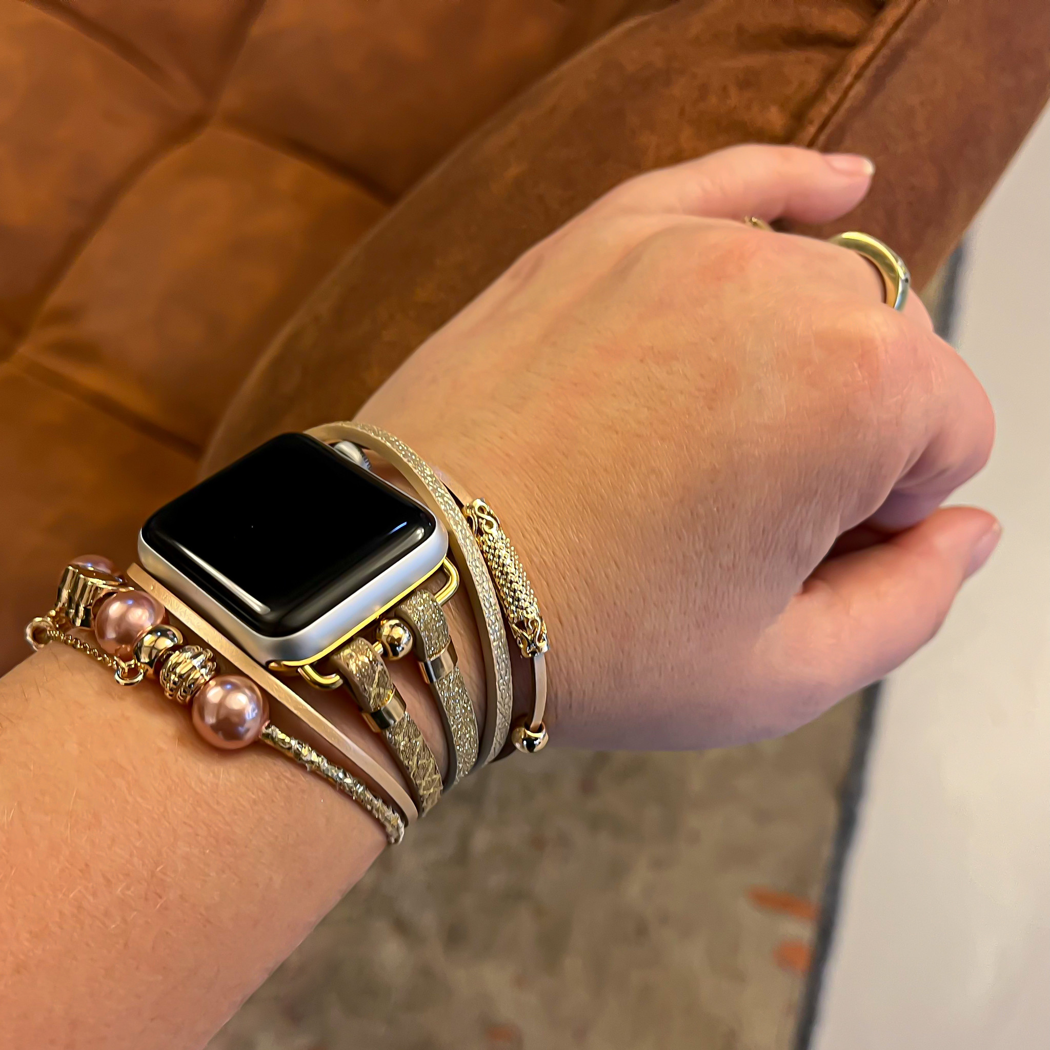 Apple Watch Schmuckarmband – Liz Gold Glitter